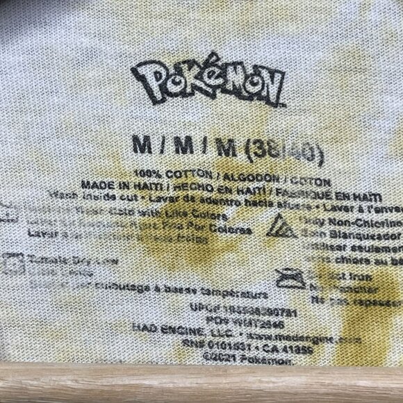 Pokemon Tie-Dye Graphic Tee M 38/40 Yellow Pikachu Sobble Kids Shirt - Picture 3 of 6